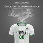 Custom White Classic Striped Personalized Soccer Tops/Sets Jersey