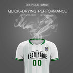 Custom White Classic Striped Personalized Soccer Tops/Sets Jersey