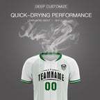 Custom White Classic Striped Personalized Soccer Tops/Sets Jersey