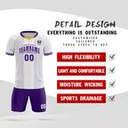 Custom White Classic Striped Personalized Soccer Tops/Sets Jersey