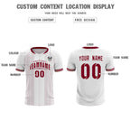 Custom White Classic Striped Personalized Soccer Tops/Sets Jersey