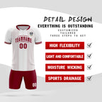 Custom White Classic Striped Personalized Soccer Tops/Sets Jersey