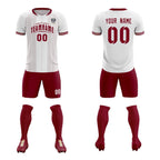 Custom White Classic Striped Personalized Soccer Tops/Sets Jersey