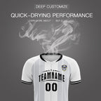 Custom White Classic Striped Personalized Soccer Tops/Sets Jersey