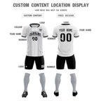 Custom White Classic Striped Personalized Soccer Tops/Sets Jersey