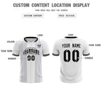 Custom White Classic Striped Personalized Soccer Tops/Sets Jersey