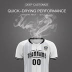 Custom White Classic Striped Personalized Soccer Tops/Sets Jersey
