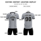 Custom Gray Classic Striped Personalized Soccer Tops/Sets Jersey