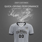 Custom Gray Classic Striped Personalized Soccer Tops/Sets Jersey