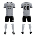 Custom Gray Classic Striped Personalized Soccer Tops/Sets Jersey