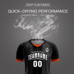 Custom Black Classic Striped Personalized Soccer Tops/Sets Jersey