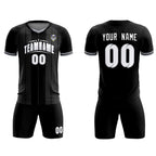 Custom Black Classic Striped Personalized Soccer Tops/Sets Jersey