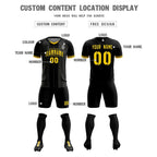 Custom Black Classic Striped Personalized Soccer Tops/Sets Jersey