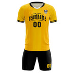 Custom Gold Classic Striped Personalized Soccer Tops/Sets Jersey