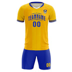 Custom Gold Classic Striped Personalized Soccer Tops/Sets Jersey