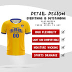 Custom Gold Classic Striped Personalized Soccer Tops/Sets Jersey