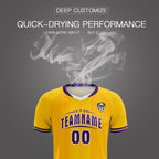 Custom Gold Classic Striped Personalized Soccer Tops/Sets Jersey