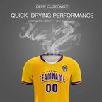 Custom Gold Classic Striped Personalized Soccer Tops/Sets Jersey