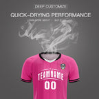 Custom Pink Classic Striped Personalized Soccer Tops/Sets Jersey