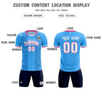Custom Powder Blue Classic Striped Personalized Soccer Tops/Sets Jersey
