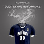 Custom Navy Classic Striped Personalized Soccer Tops/Sets Jersey