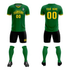 Custom Kelly Green Classic Striped Personalized Soccer Tops/Sets Jersey