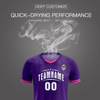 Custom Purple Classic Striped Personalized Soccer Tops/Sets Jersey