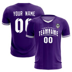 Custom Purple Classic Striped Personalized Soccer Tops/Sets Jersey
