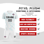 Custom White Sky Blue Training Uniform For Men Soccer Sets Jersey