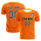 Custom Orange Gold Training Uniform For Men Soccer Sets Jersey