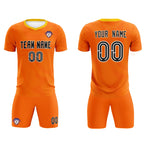 Custom Orange Gold Training Uniform For Men Soccer Sets Jersey
