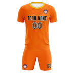 Custom Orange Gold Training Uniform For Men Soccer Sets Jersey