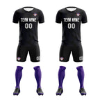 Custom Black Purple Training Uniform For Men Soccer Sets Jersey