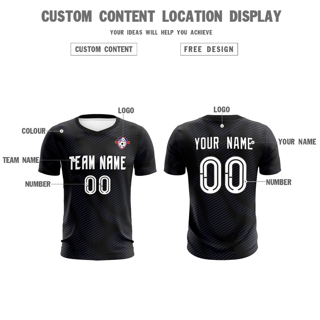 Custom Black Purple Training Uniform For Men Soccer Sets Jersey