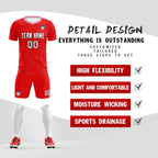 Custom Red Light Pink Training Uniform For Men Soccer Sets Jersey