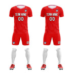 Custom Red Light Pink Training Uniform For Men Soccer Sets Jersey
