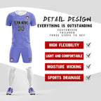 Custom Light Purple White Training Uniform For Men Soccer Sets Jersey