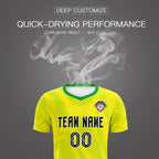 Custom Gold Kelly Green Training Uniform For Men Soccer Sets Jersey