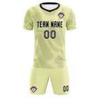 Custom Cream Black Training Uniform For Men Soccer Sets Jersey
