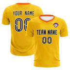 Custom Yellow Orange Training Uniform For Men Soccer Sets Jersey