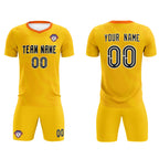Custom Yellow Orange Training Uniform For Men Soccer Sets Jersey