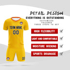 Custom Yellow Orange Training Uniform For Men Soccer Sets Jersey