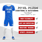 Custom Royal White Training Uniform For Men Soccer Sets Jersey