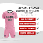 Custom Light Pink White Training Uniform For Men Soccer Sets Jersey