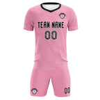 Custom Light Pink White Training Uniform For Men Soccer Sets Jersey