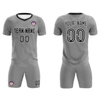 Custom Dark Gray White Training Uniform For Men Soccer Sets Jersey