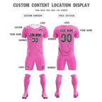 Custom Pink White Training Uniform For Men Soccer Sets Jersey