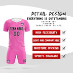 Custom Pink White Training Uniform For Men Soccer Sets Jersey