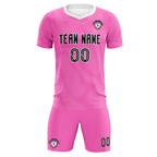Custom Pink White Training Uniform For Men Soccer Sets Jersey