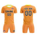 Custom Light Orange Gold Training Uniform For Men Soccer Sets Jersey